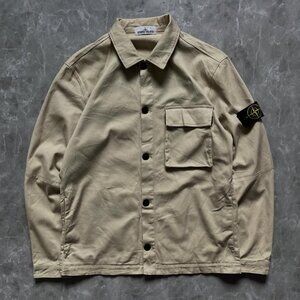 Stone Island Brushed Cotton Twill Shirt Overshirt in Beige - M